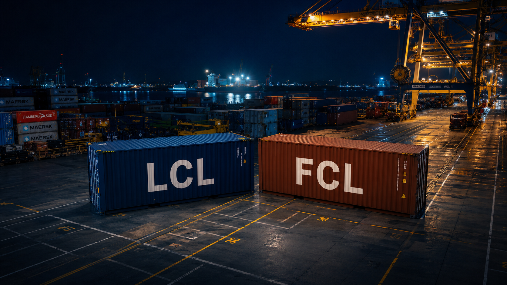 Comparativa LCL vs FCL en terminal de contenedores — flete marítimo desde China a Panamá